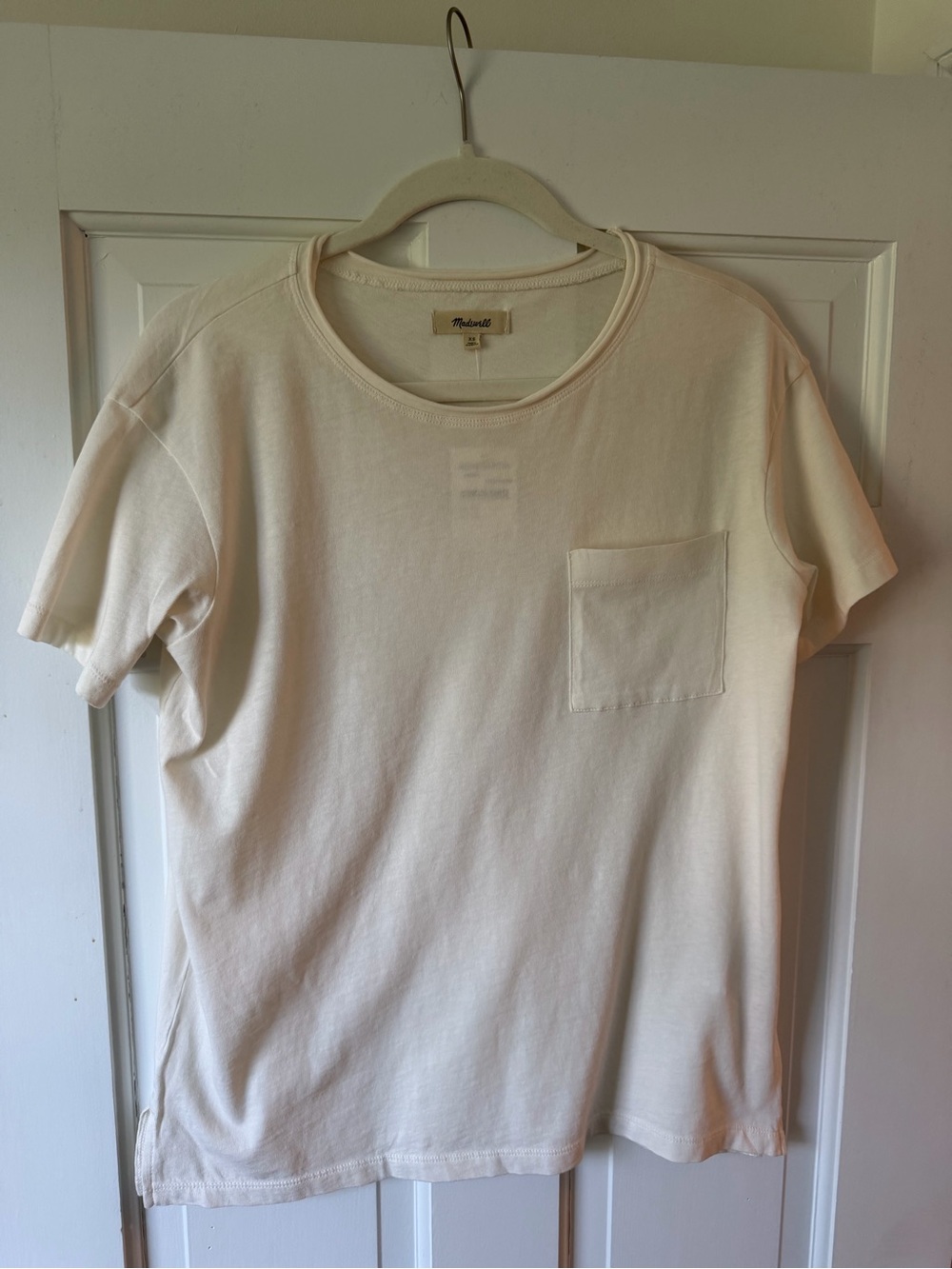 Madewell Men's Cream Short-Sleeve Pocket Tee